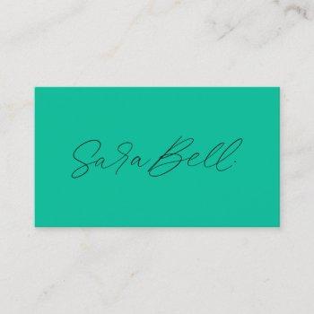 your own signature | handwritten upload green business card