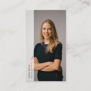 your photo portrait, white opaque border modern business card