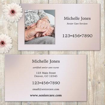 Small Your Photo Senior Care Services Business Card Front View
