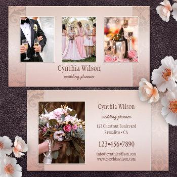 your photos classic elegant wedding planner business card