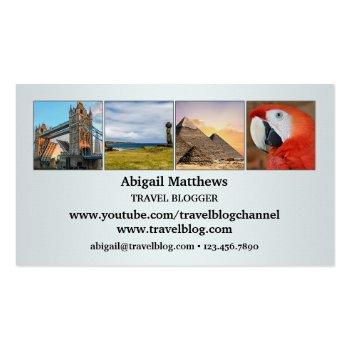 Small Your Photos Travel Agent Or Blogger Business Card Back View