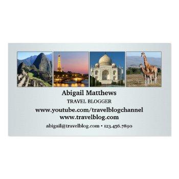 Small Your Photos Travel Agent Or Blogger Business Card Front View