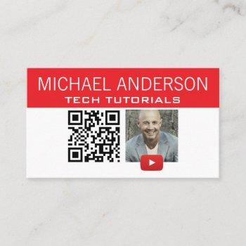 youtube channel logo and qr code | modern youtuber business card