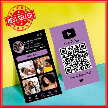 youtube lilac influencer vlogger creator qr code business card