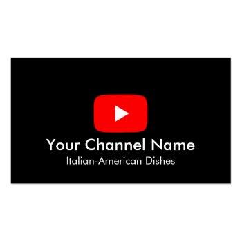 Small Youtube Vlogger Channel With Qr Code Black Business Card Front View