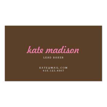 Small Yummy Pink Cupcake Icing Ice Cream Drips Business Card Back View