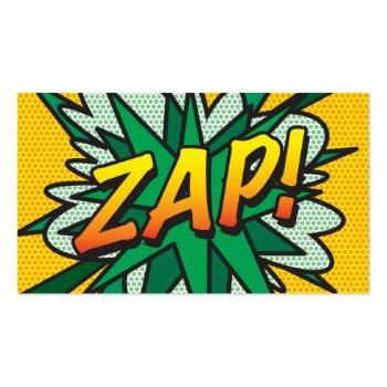 Small Zap Fun Retro Comic Book Business Card Front View