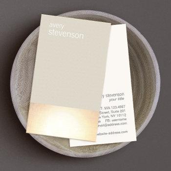 zen gold glow modern minimalist taupe business card