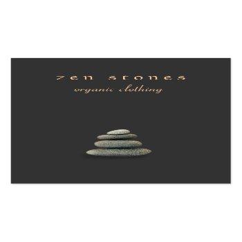 Small Zen Stones Holistic Healer And Natural Medicine Business Card Front View